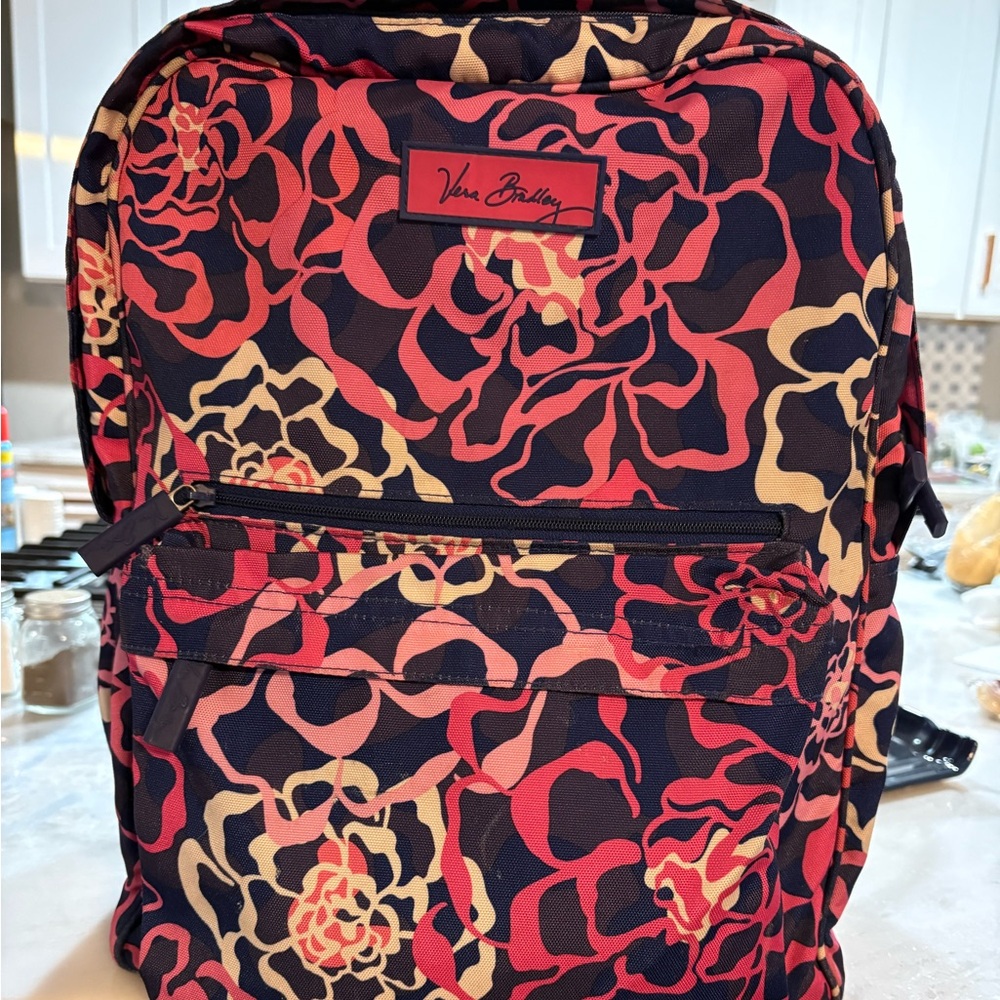 VERA BRADLEY Katalina Pink Floral  CAMPUS BACKPACK Bag FULL SIZE Newer Style